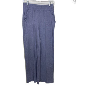 Marika Wide Leg Lounge Pants Womens Small Purple Heathered High Rise Pockets